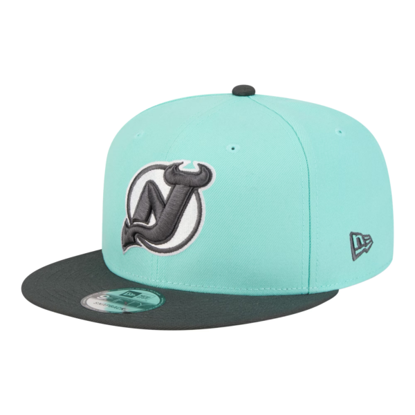 Men New Era Turquoise Charcoal New Jersey Devils Snapback Hat