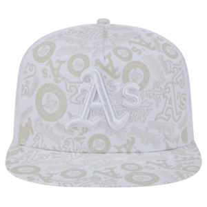 Men New Era White Oakland Athletics Logo Dunes Trucker Snapback Hat