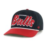 Men's '47 BlackRed Chicago Bulls Dropshadow Rope Hitch Adjustable Hat