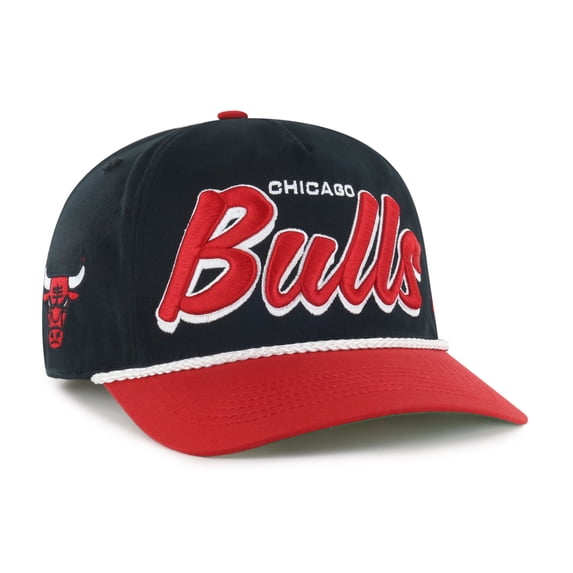 Men's '47 BlackRed Chicago Bulls Dropshadow Rope Hitch Adjustable Hat