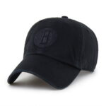 Men's '47 Brooklyn Nets Black on Black Clean Up Adjustable Hat