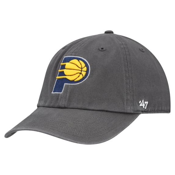 Men's '47 Charcoal Indiana Pacers Primary Logo Clean Up Adjustable Hat