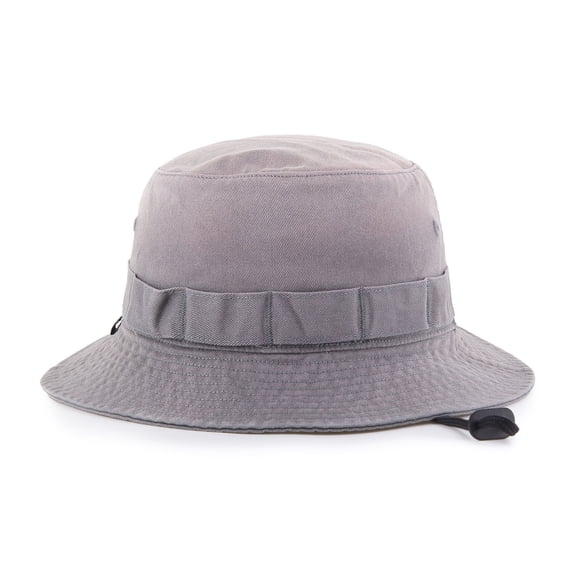 Men's-'47 Charcoal Miami Heat Buxton Garment Washed Bucket Hat