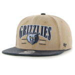 Men's '47 KhakiNavy Memphis Grizzlies Chilmark Captain Snapback Hat