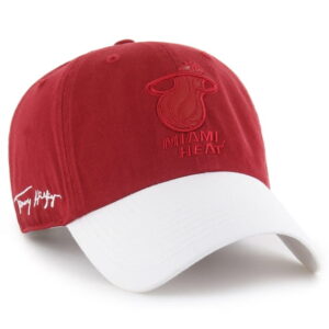 Men's '47 x Tommy Hilfiger RedWhite Miami Heat Courtside Cleanup Adjustable Hat