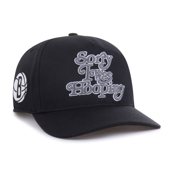 Men's Brand Seen by '47 Black Brooklyn Nets Sorry I Was Hooping Hitch Adjustable Hat