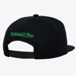 Men's Mitchell & Ness Black Boston Celtics Hardwood Classics Old School Stacked Text Snapback Hat
