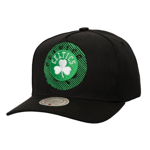 Men's Mitchell & Ness Black Boston Celtics Tilted Pro Pinch Adjustable Hat