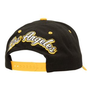 Men's Mitchell & Ness BlackGold Los Angeles Lakers Backside Script 2-Tone Pro Crown Adjustable Hat