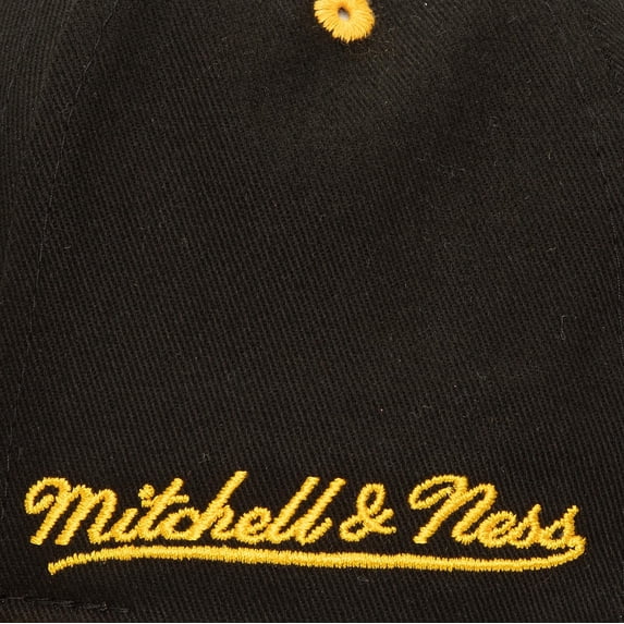 Men's Mitchell & Ness BlackGold Los Angeles Lakers Backside Script 2-Tone Pro Crown Adjustable Hat