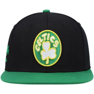 Mens Mitchell & Ness BlackKelly Green Boston Celtics Hardwood Classics Snapback Hat (2)