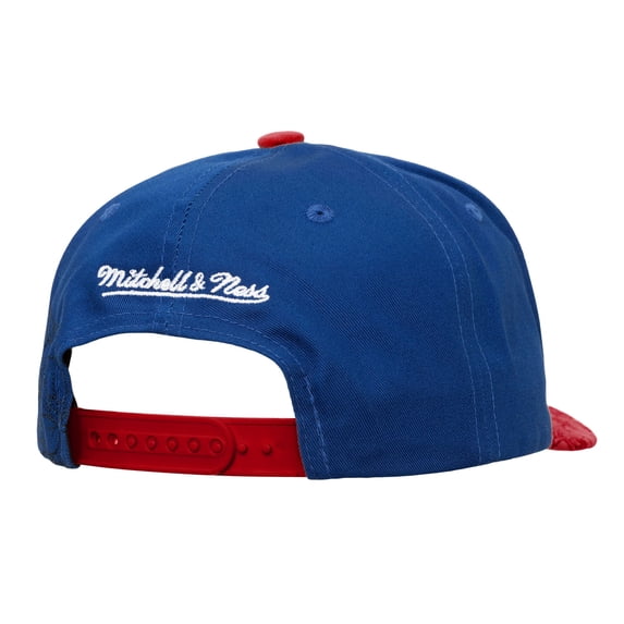 Men's-Mitchell & Ness Blue/Red Denver Nuggets May Flowers Adjustable Hat