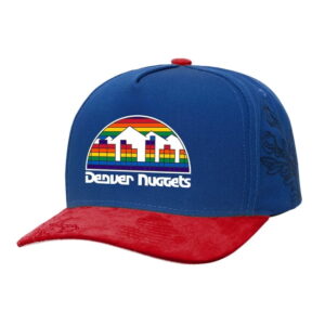 Men's-Mitchell & Ness Blue/Red Denver Nuggets May Flowers Adjustable Hat