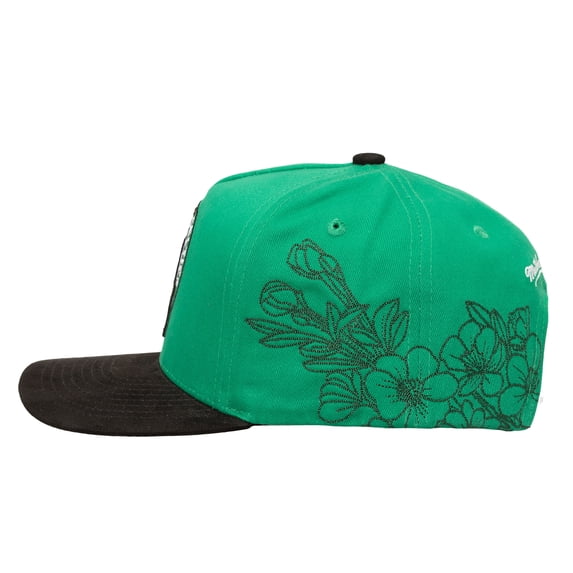 Men's-Mitchell & Ness Kelly Green/Black Boston Celtics May Flowers Adjustable Hat