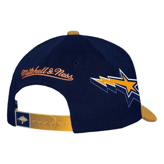 Men's-Mitchell & Ness NavyGold Golden State Warriors AS2K Stars Pro Crown Adjustable Hat