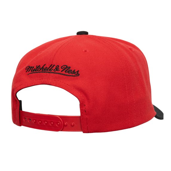Men's-Mitchell & Ness Red/Black Chicago Bulls Stars Core Pro Pinch Adjustable Hat