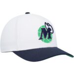 Men's Mitchell & Ness WhiteNavy Dallas Mavericks Hardwood Classics Core 2-Tone 2.0 Pro Snapback Hat