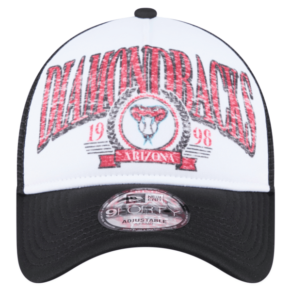 Mens New Era Black Arizona Diamondbacks Distressed Adjustable Trucker Hat