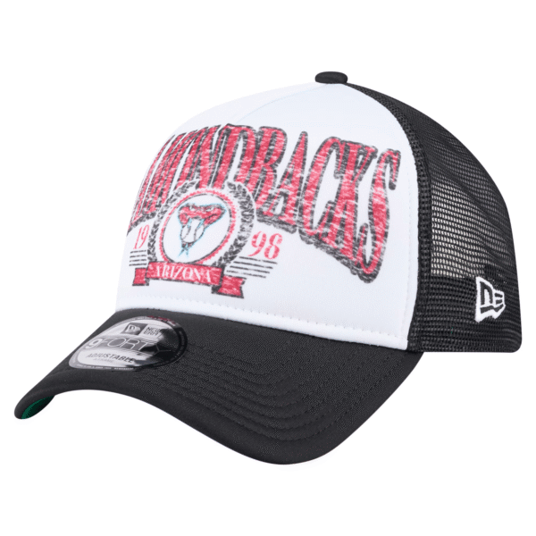 Mens New Era Black Arizona Diamondbacks Distressed Adjustable Trucker Hat