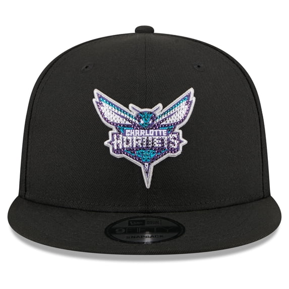 Men's New Era Black Charlotte Hornets 2026 NBA Draft Crystal 9FIFTY Snapback Hat