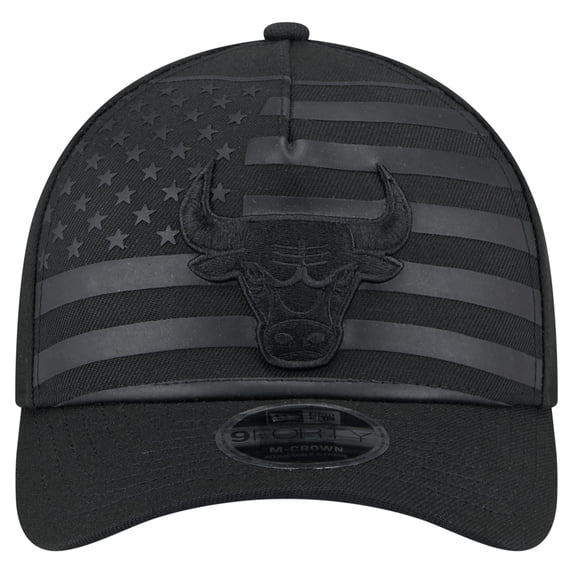 Men's New Era Black Chicago Bulls Game Day Flag A-Frame 9FORTY Adjustable Hat