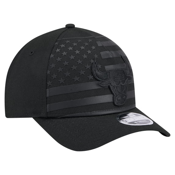 Men's New Era Black Chicago Bulls Game Day Flag A-Frame 9FORTY Adjustable Hat