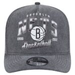 Men's New Era Charcoal Brooklyn Nets Throwback Washed Pre-Curved 9FIFTY Snapback Hat