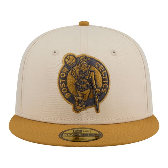 Men's New Era Cream/Tan Boston Celtics Two-Tone Color Pack 59FIFTY Fitted Hat
