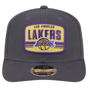 Men's New Era Graphite Los Angeles Lakers Team Elevated Patch 9SEVENTY Adjustable Hat