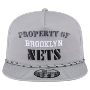 Men's New Era Gray Brooklyn Nets Throwback Property Of Golfer Snapback Hat