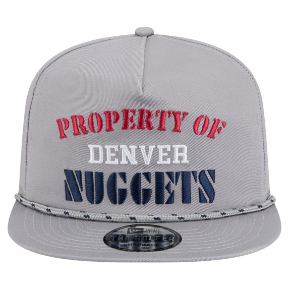 Men's New Era Gray Denver Nuggets Throwback Property Of Golfer Snapback Hat