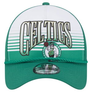 Men's New Era Kelly Green Boston Celtics Throwback Gradient A-Frame 9FORTY Adjustable Hat
