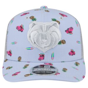 Men's New Era Light Blue/Gray Memphis Grizzlies Adventure Aloha Pattern 9SEVENTY Stretch-Snap Hat