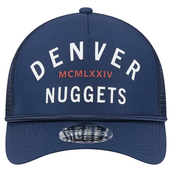 Men's-New Era Navy Denver Nuggets Minimalist 9FORTY M-Crown Adjustable Hat