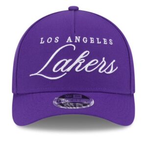 Men's New Era Purple Los Angeles Lakers 2025 NBA Draft M-Crown A-Frame 9FORTY Adjustable Hat
