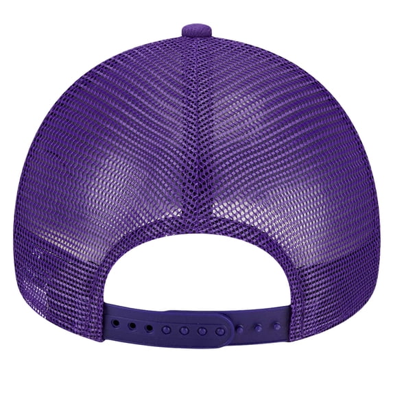 Men's New Era Purple/Gold Los Angeles Lakers Tip Off A-Frame Trucker 9FORTY Adjustable Hat
