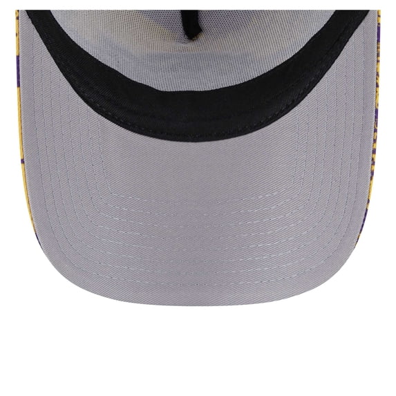 Men's New Era Purple/Gold Los Angeles Lakers Tip Off A-Frame Trucker 9FORTY Adjustable Hat