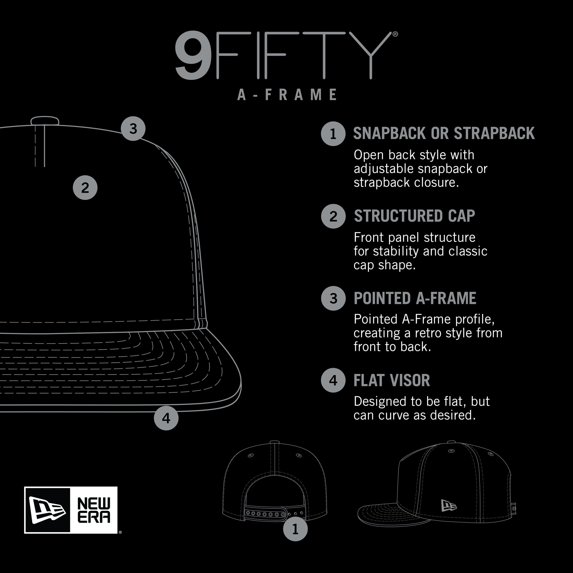 Men's New Era Royal Golden State Warriors Puff Print Team Code A-Frame 9FIFTY Trucker Snapback Hat