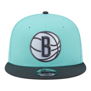 Mens New Era TurquoiseCharcoal Brooklyn Nets Color Pack Two-Tone 9FIFTY Snapback Hat (2)