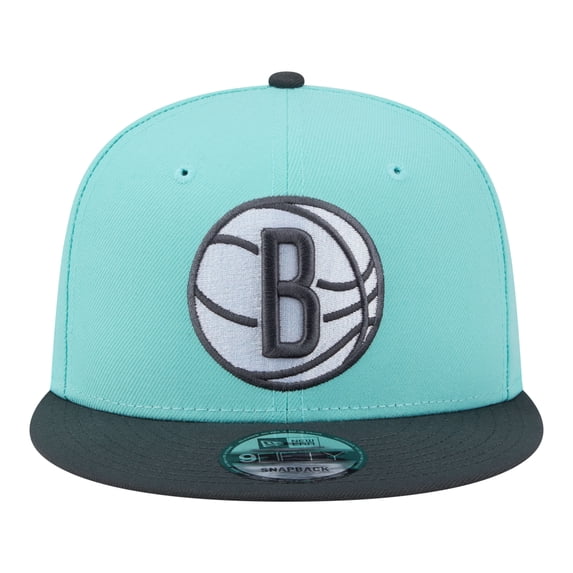 Men's New Era Turquoise/Charcoal Brooklyn Nets Color Pack Two-Tone 9FIFTY Snapback Hat
