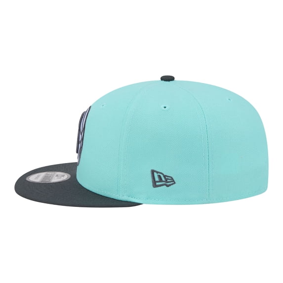 Men's New Era Turquoise/Charcoal Brooklyn Nets Color Pack Two-Tone 9FIFTY Snapback Hat