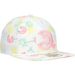 Men's New Era White Atlanta Hawks Palm Trees and Waves Golfer Adjustable Hat