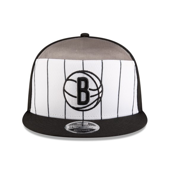 Men's New Era White/Black Brooklyn Nets 2025 NBA Tip Off Split Panel 9FIFTY Snapback Hat