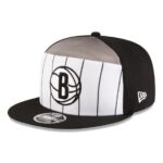 Men's New Era White/Black Brooklyn Nets 2025 NBA Tip Off Split Panel 9FIFTY Snapback Hat