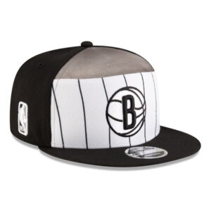 Men's New Era White/Black Brooklyn Nets 2025 NBA Tip Off Split Panel 9FIFTY Snapback Hat