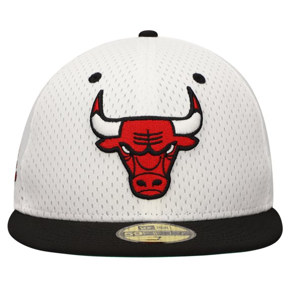 Men's New Era White/Black Chicago Bulls Throwback 2Tone 59FIFTY Fitted Hat
