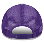 Men's New Era WhitePurple Los Angeles Lakers Court Sport Foam A-Frame 9FORTY Adjustable Trucker Hat