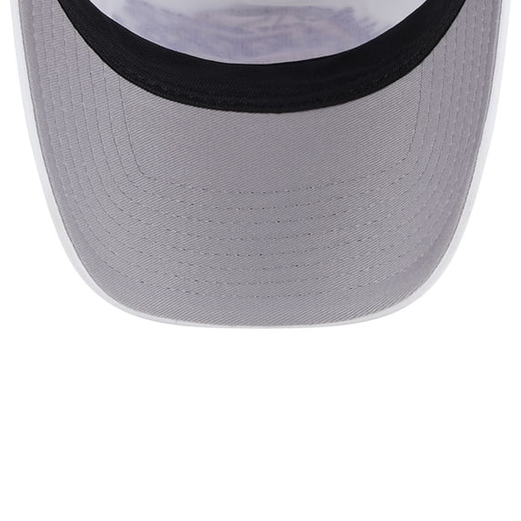 Men's New Era WhitePurple Los Angeles Lakers Court Sport Foam A-Frame 9FORTY Adjustable Trucker Hat