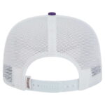 Men's New Era WhitePurple Los Angeles Lakers Dip-Dye 9FIFTY A-Frame Trucker Snapback Hat