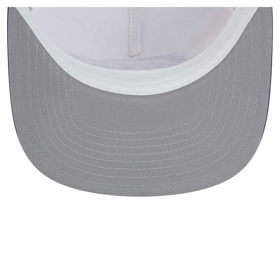 Men's New Era WhitePurple Los Angeles Lakers Dip-Dye 9FIFTY A-Frame Trucker Snapback Hat